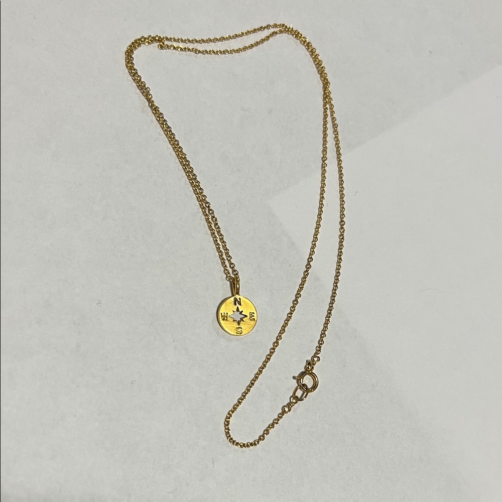 Gold tone Compass Necklace